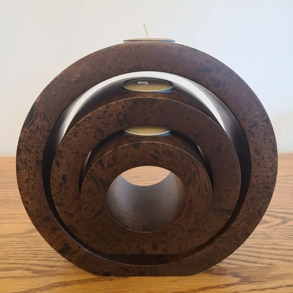 Zodax Nested Tealight Trio Candle Holders Handcrafted From Wood Unique Design